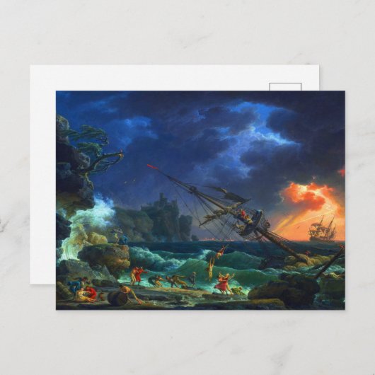 Das Schiffbruch von Claude-Joseph Vernet Postkarte (Vorne/Hinten)