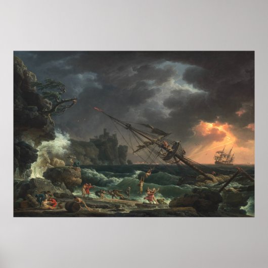 Das Schiffswrack - Claude-Joseph Vernet Kunst Poster (Vorne)