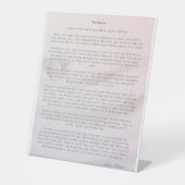 Das Schild "Stone Pedestal" (Vorderseite)