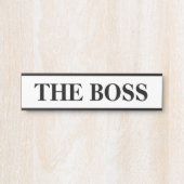 Das Schildschild für den Boss, auf dem die Tür hän Türschild (Vorderseite )