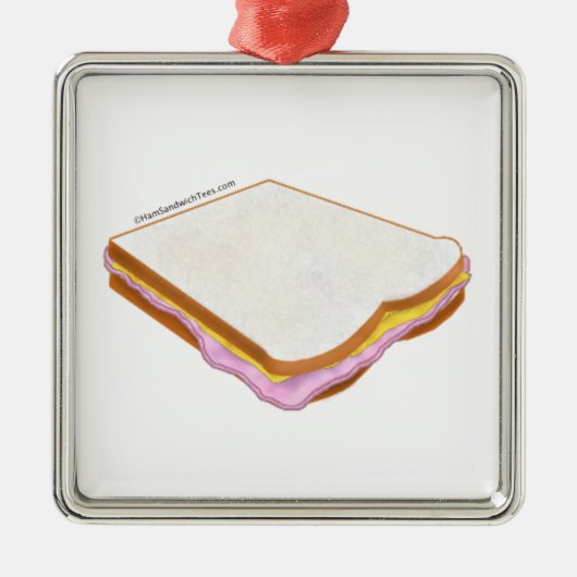 Das Schinken-Sandwich Silbernes Ornament (Vorne)