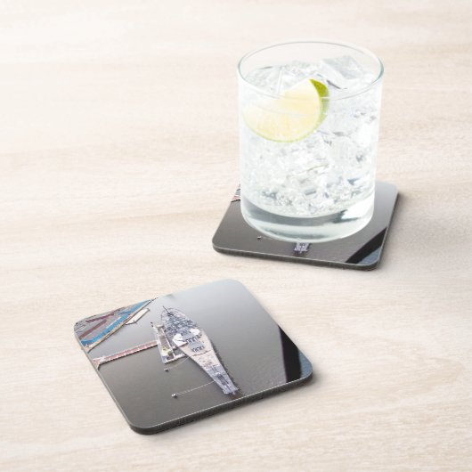 Das Schlachtschiff New Jersey von oben Getränkeuntersetzer (Rechte Seite)