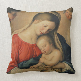 Das schlafende Christus-Kind (Öl auf Leinwand) Kissen