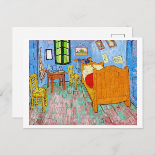 Das Schlafzimmer, Van Gogh Postkarte (Vorne/Hinten)
