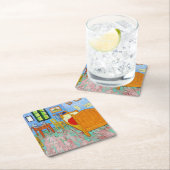 Das Schlafzimmer, Van Gogh Rechteckiger Pappuntersetzer (Vor Ort)