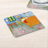 Das Schlafzimmer, Van Gogh Rechteckiger Pappuntersetzer (angewinkelt)