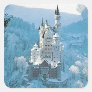 Das Schloss der Schneewittchens Quadratischer Aufkleber