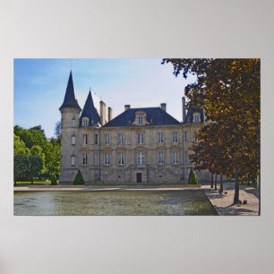 Das Schloss Pichon Longueville Baron und der Teich Poster