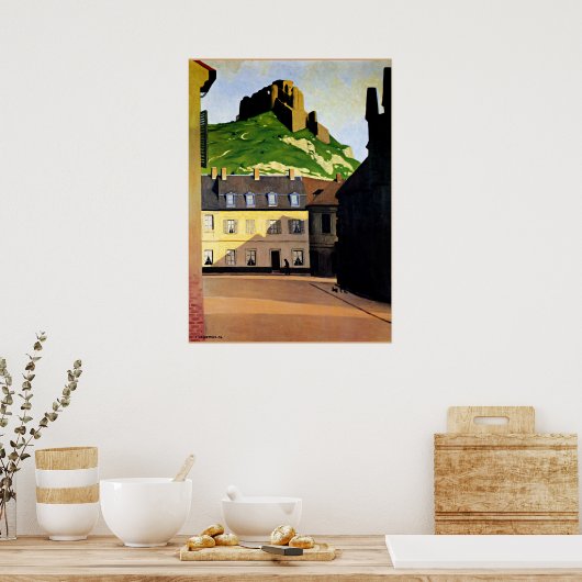 Das Schloss und der Ort Andelys Poster (Küche)