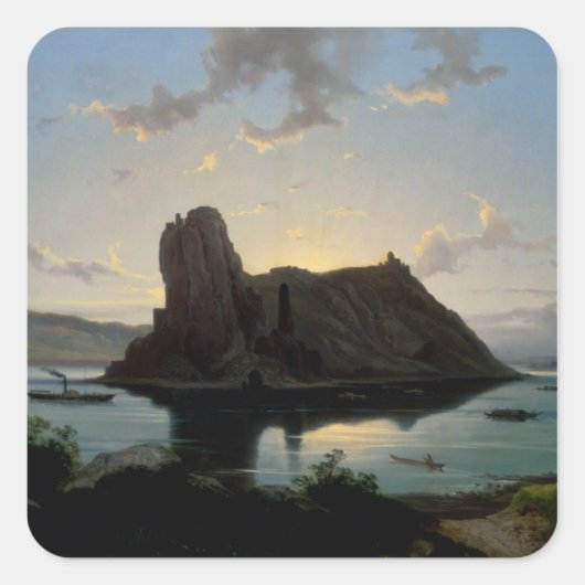 Das Schloss von Deveny, Ungarn Quadratischer Aufkleber (Vorderseite)