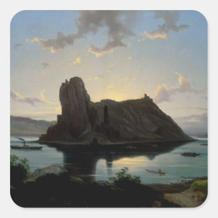 Das Schloss von Deveny, Ungarn Quadratischer Aufkleber