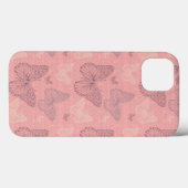 Das Schmetterlings-Rosa Case-Mate iPhone Hülle (Rückseite (Horizontal))