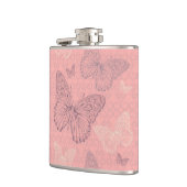 Das Schmetterlings-Rosa Flachmann (Links)