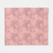 Das Schmetterlings-Rosa Fleecedecke (Vorderseite (Horizontal))