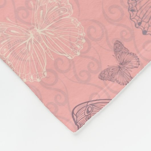 Das Schmetterlings-Rosa Fleecedecke (Ecke)