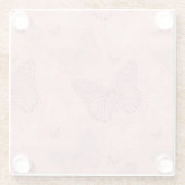 Das Schmetterlings-Rosa Glasuntersetzer (Rückseite)