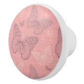 Das Schmetterlings-Rosa Keramikknauf (Rechts)