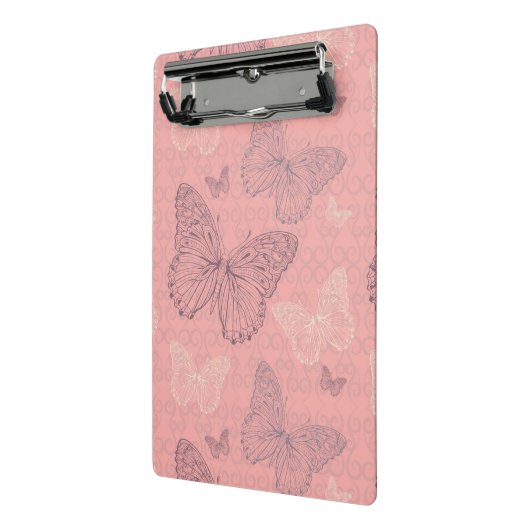 Das Schmetterlings-Rosa Mini Klemmbrett (Gewinkelt2)