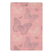 Das Schmetterlings-Rosa Mini Klemmbrett (Rückseite)