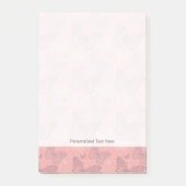 Das Schmetterlings-Rosa Post-it Klebezettel (Vorderseite)