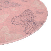 Das Schmetterlings-Rosa Schneidebrett (Ecke)