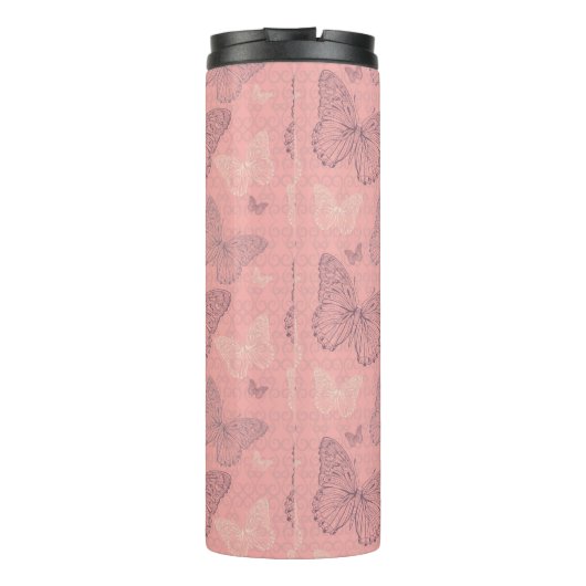 Das Schmetterlings-Rosa Thermosbecher (Rückseite)