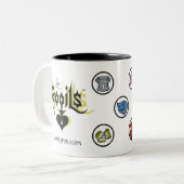 Das Schmutz-Logo Zweifarbige Tasse (Vorderseite Links)