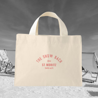 Das Schneebach-Ski-Thema Bachelorette Tote Bag Mini Stoffbeutel