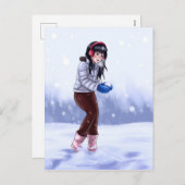 Das Schneesturm Feiertagspostkarte (Vorne/Hinten)