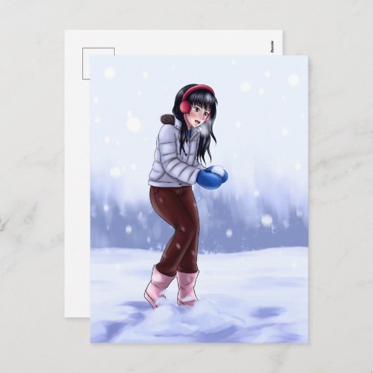 Das Schneesturm Feiertagspostkarte (Vorne/Hinten)