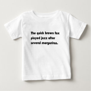Das schnelle braune Fuchs spielte Jazz... Pangram Baby T-shirt