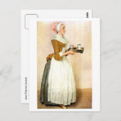 Das Schokoladenmädchen, Kunstmalerei Postkarte (Vorne/Hinten)