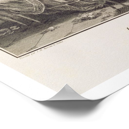 Das schöne Abendmahl, 1781, graviert von I.S. Helm Poster (Ecke)