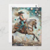 Das schöne Cowgirl Postkarte (Vorne/Hinten)