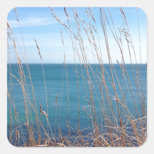 Das schöne Gras und das Meer Quadratischer Aufkleber (Vorderseite)