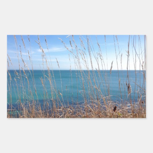 Das schöne Gras und das Meer Rechteckiger Aufkleber (Vorderseite)