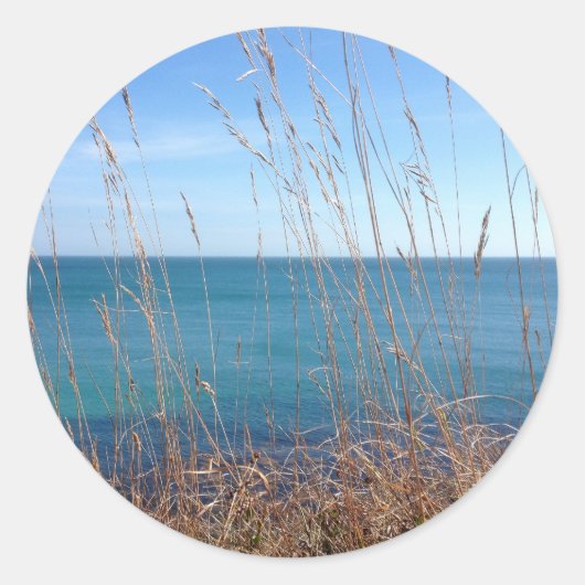 Das schöne Gras und das Meer Runder Aufkleber (Vorderseite)