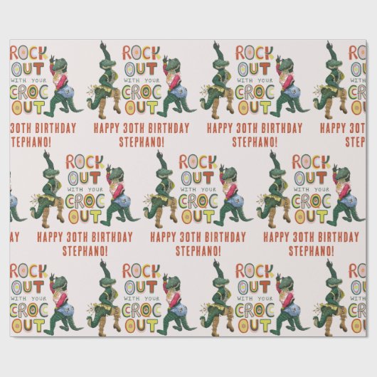 Das schöne Krokodil-Puck mit dem Croc Out Geschenkpapier (Flach)