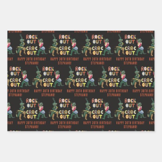 Das schöne Krokodil-Puck mit dem Croc Out Geschenkpapier Set (Vorderseite)