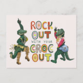 Das schöne Krokodil-Puck mit dem Croc Out Postkarte (Vorderseite)