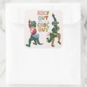 Das schöne Krokodil-Puck mit dem Croc Out Quadratischer Aufkleber (Tasche)