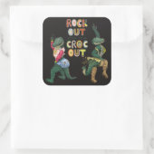 Das schöne Krokodil-Puck mit dem Croc Out Quadratischer Aufkleber (Tasche)