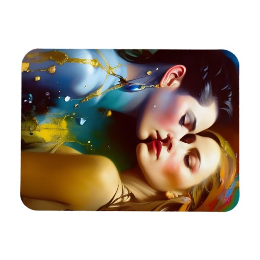 Das schöne lesbische Gemälde ist farbenfroh Magnet (Horizontal)