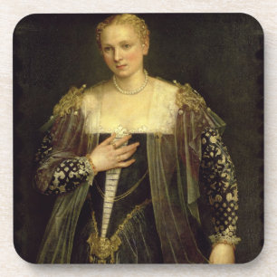 Das schöne Nani (Öl auf Leinwand) Getränkeuntersetzer