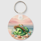 Das schöne Schildkrötenbecken am Strand Schlüsselanhänger (Rückseite)
