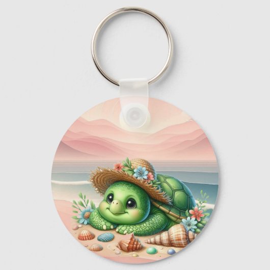 Das schöne Schildkrötenbecken am Strand Schlüsselanhänger (Rückseite)