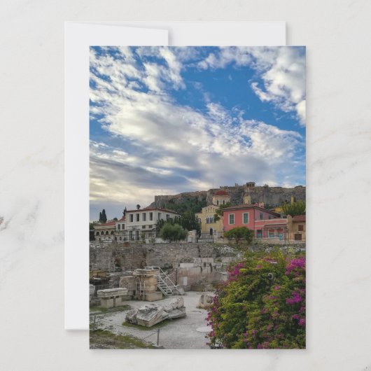 Das schöne und farbenfrohe Athen Einladung (Vorderseite)