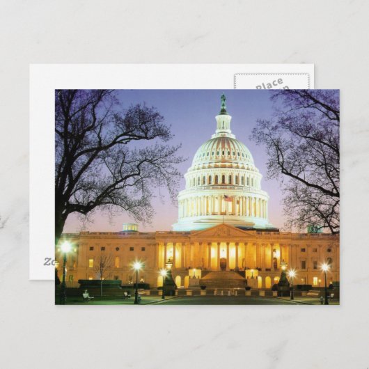 DAS SCHÖNE WEISSE HAUS IN WASHINGTON POSTKARTE (Vorne/Hinten)