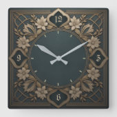 Das schönste Art Déco Quadratische Wanduhr (Vorderseite)