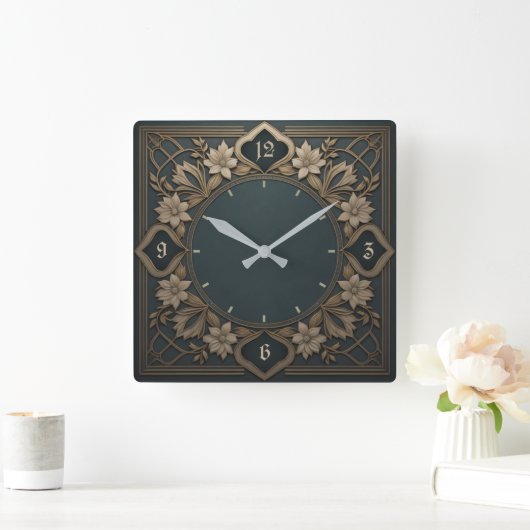 Das schönste Art Déco Quadratische Wanduhr (Zuhause)